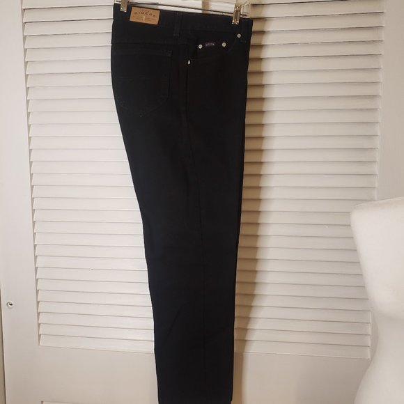 Denim - Authentic Mom Jeans- Vintage Black Denim Riders 14 Med